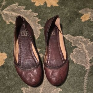 Frye Women's Dark Brown Leather Ballet Flats